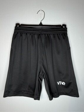 Vive Black Athletic Shorts for Kids - Elastic Waist, Side Pockets